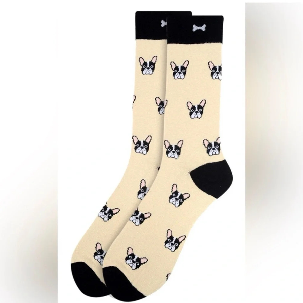 Women’s Novelty Graphic Crew Socks 3-Pairs- Pugs New